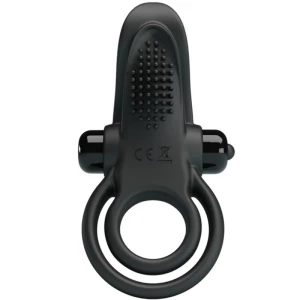 PRETTY LOVE - ANEL VIBRATÃRIO DUPLO + ESTIMULADOR DE CLITÃRIS 10 VIBRAÃÃES PRETO